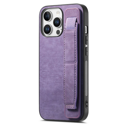 Retro Wristband Holder Leather Back Phone Case, For iPhone 17e / 16e, For iPhone 16 Pro Max, For iPhone 16 Pro, For iPhone 16 Plus