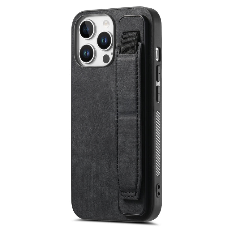 Retro Wristband Holder Leather Back Phone Case, For iPhone 17e / 16e, For iPhone 16 Pro Max, For iPhone 16 Pro, For iPhone 16 Plus