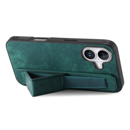 Retro Wristband Holder Leather Back Phone Case, For iPhone 16