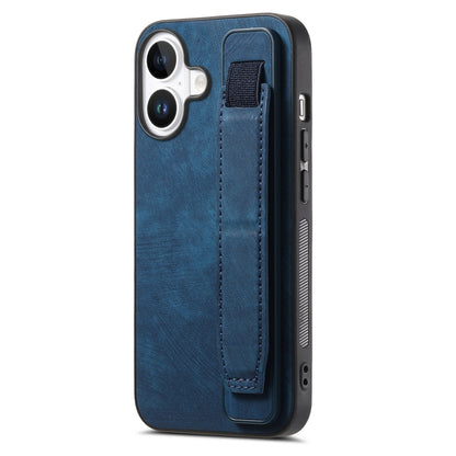 Retro Wristband Holder Leather Back Phone Case, For iPhone 16