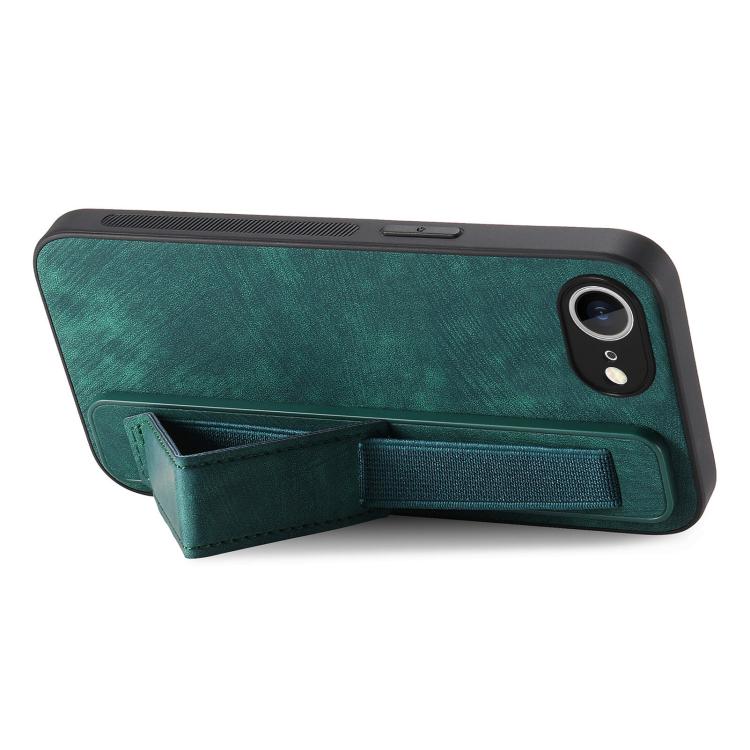 Retro Wristband Holder Leather Back Phone Case, For iPhone 17e / 16e, For iPhone 16 Pro Max, For iPhone 16 Pro, For iPhone 16 Plus