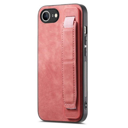 Retro Wristband Holder Leather Back Phone Case, For iPhone 17e / 16e, For iPhone 16 Pro Max, For iPhone 16 Pro, For iPhone 16 Plus