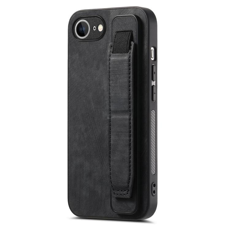 Retro Wristband Holder Leather Back Phone Case, For iPhone 17e / 16e, For iPhone 16 Pro Max, For iPhone 16 Pro, For iPhone 16 Plus