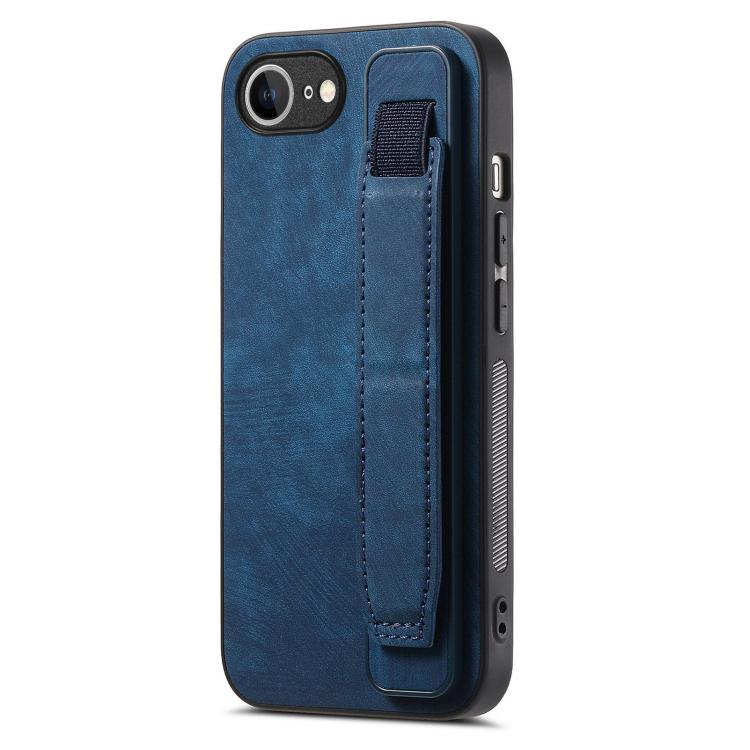 Retro Wristband Holder Leather Back Phone Case, For iPhone 17e / 16e, For iPhone 16 Pro Max, For iPhone 16 Pro, For iPhone 16 Plus