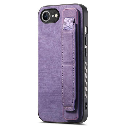 Retro Wristband Holder Leather Back Phone Case, For iPhone 17e / 16e, For iPhone 16 Pro Max, For iPhone 16 Pro, For iPhone 16 Plus