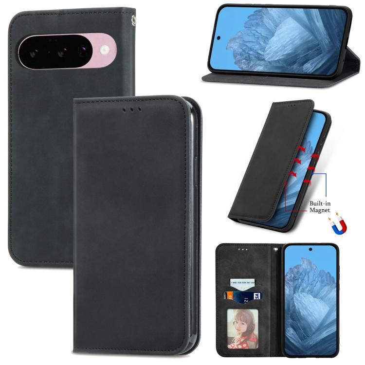 Retro Skin Feel Magnetic Flip Leather Phone Case, For Google Pixel 11 Pro XL, For Google Pixel 9 Pro XL, For Google Pixel 9