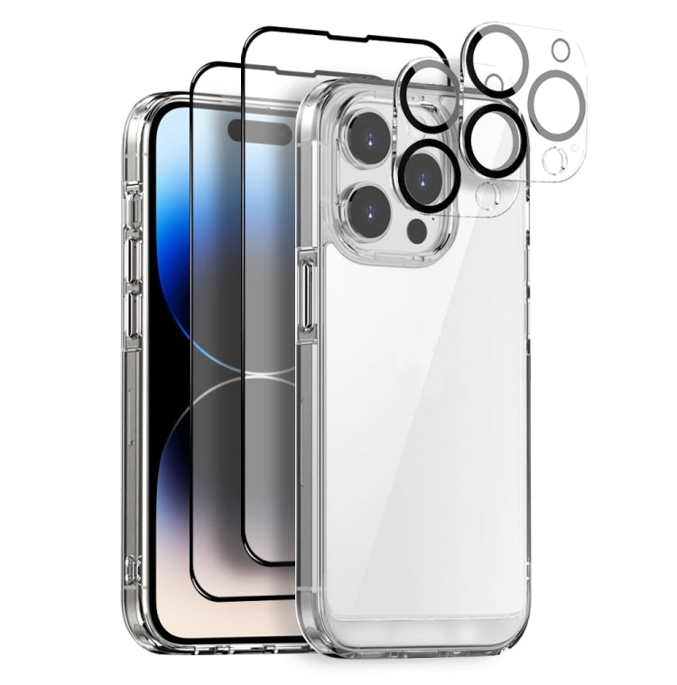 NORTHJO 5 in 1 Clear Phone Case with 2pcs Screen Film + 2pcs Rear Lens Film, For iPhone 15 Pro Max, For iPhone 15 Pro, For iPhone 15 Plus, For iPhone 15, For iPhone 14 Plus, For iPhone 14, For iPhone 14 Pro, For iPhone 14 Pro Max, For iPhone 13 Pro Max...