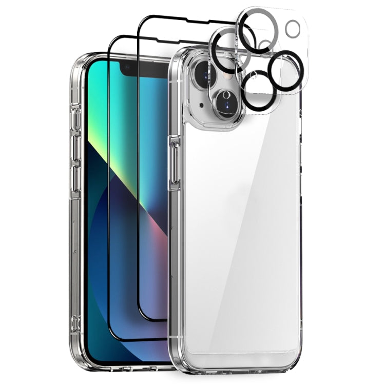 NORTHJO 5 in 1 Clear Phone Case with 2pcs Screen Film + 2pcs Rear Lens Film, For iPhone 15 Pro Max, For iPhone 15 Pro, For iPhone 15 Plus, For iPhone 15, For iPhone 14 Plus, For iPhone 14, For iPhone 14 Pro, For iPhone 14 Pro Max, For iPhone 13 Pro Max...