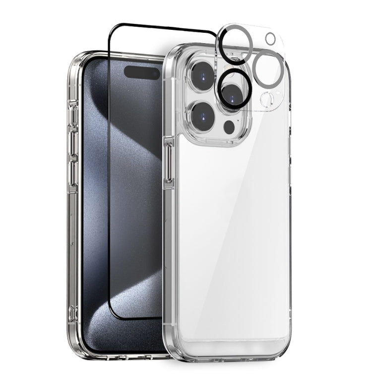 NORTHJO 3 in 1 Clear Phone Case with Screen Film + Rear Lens Film, For iPhone 15 Pro Max, For iPhone 15 Pro, For iPhone 15 Plus, For iPhone 15, For iPhone 14 Plus, For iPhone 14, For iPhone 14 Pro, For iPhone 14 Pro Max, For iPhone 13 Pro Max����������...