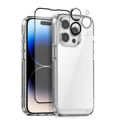 NORTHJO 3 in 1 Clear Phone Case with Screen Film + Rear Lens Film, For iPhone 15 Pro Max, For iPhone 15 Pro, For iPhone 15 Plus, For iPhone 15, For iPhone 14 Plus, For iPhone 14, For iPhone 14 Pro, For iPhone 14 Pro Max, For iPhone 13 Pro Max����������...