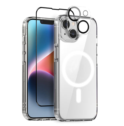 NORTHJO 3 in 1 Magsafe Clear Phone Case with Screen Film + Rear Lens Film, For iPhone 15 Pro Max, For iPhone 15 Pro, For iPhone 15 Plus, For iPhone 15, For iPhone 14 Plus, For iPhone 14, For iPhone 14 Pro, For iPhone 14 Pro Max, For iPhone 13 Pro Max��...