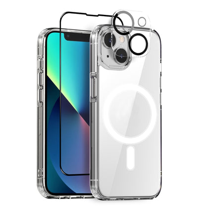 NORTHJO 3 in 1 Magsafe Clear Phone Case with Screen Film + Rear Lens Film, For iPhone 15 Pro Max, For iPhone 15 Pro, For iPhone 15 Plus, For iPhone 15, For iPhone 14 Plus, For iPhone 14, For iPhone 14 Pro, For iPhone 14 Pro Max, For iPhone 13 Pro Max��...