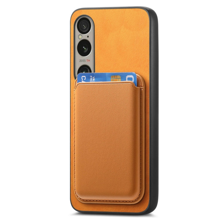 Retro Magsafe Card Bag PU Back Cover Phone Case, For Sony Xperia 1 V, For Sony Xperia 10 V