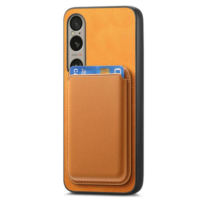 Retro Magsafe Card Bag PU Back Cover Phone Case, For Sony Xperia 1 V, For Sony Xperia 10 V