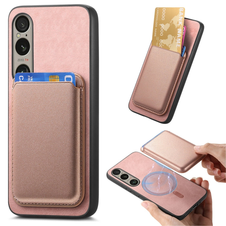 Retro Magsafe Card Bag PU Back Cover Phone Case, For Sony Xperia 10 VI, For Sony Xperia 1 VI, For Sony Xperia 5 V