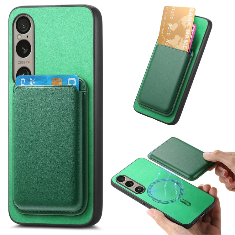 Retro Magsafe Card Bag PU Back Cover Phone Case, For Sony Xperia 10 VI, For Sony Xperia 1 VI, For Sony Xperia 5 V