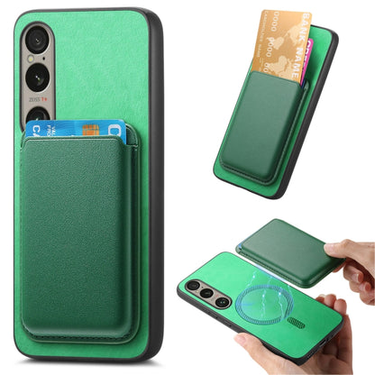 Retro Magsafe Card Bag PU Back Cover Phone Case, For Sony Xperia 10 VI, For Sony Xperia 1 VI, For Sony Xperia 5 V