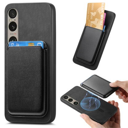 Retro Magsafe Card Bag PU Back Cover Phone Case, For Sony Xperia 10 VI, For Sony Xperia 1 VI, For Sony Xperia 5 V