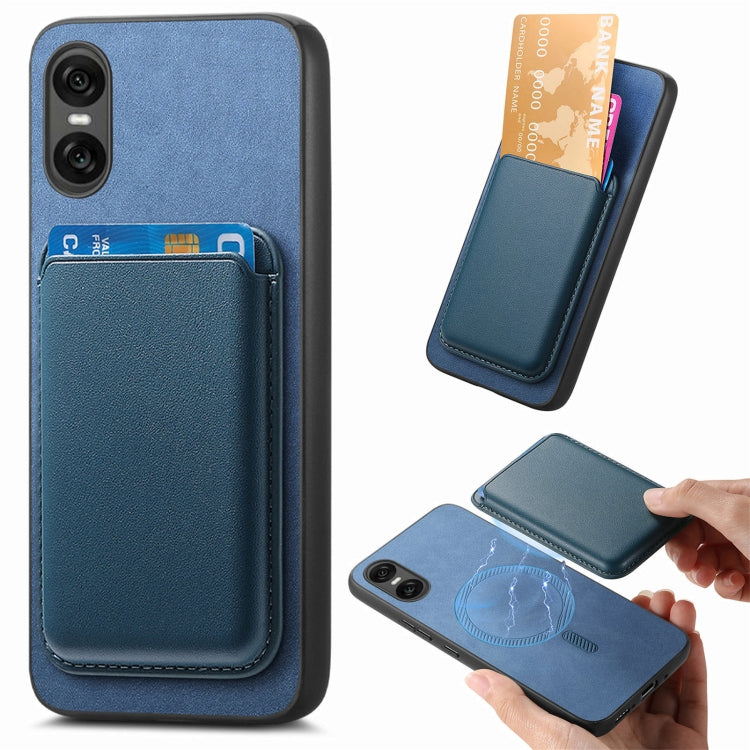 Retro Magsafe Card Bag PU Back Cover Phone Case