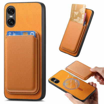 Retro Magsafe Card Bag PU Back Cover Phone Case, For Sony Xperia 10 VI, For Sony Xperia 1 VI, For Sony Xperia 5 V