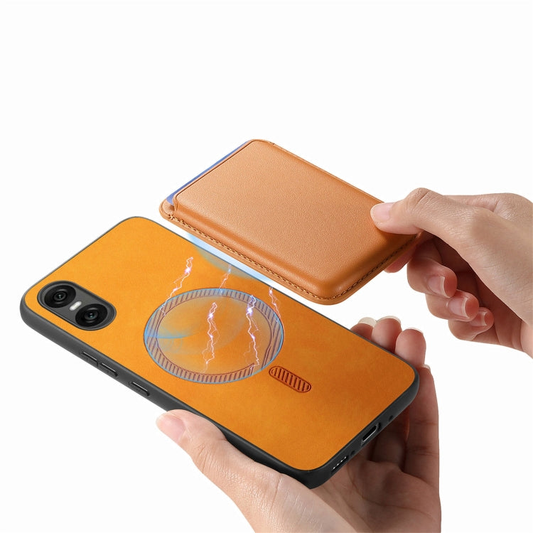 Retro Magsafe Card Bag PU Back Cover Phone Case