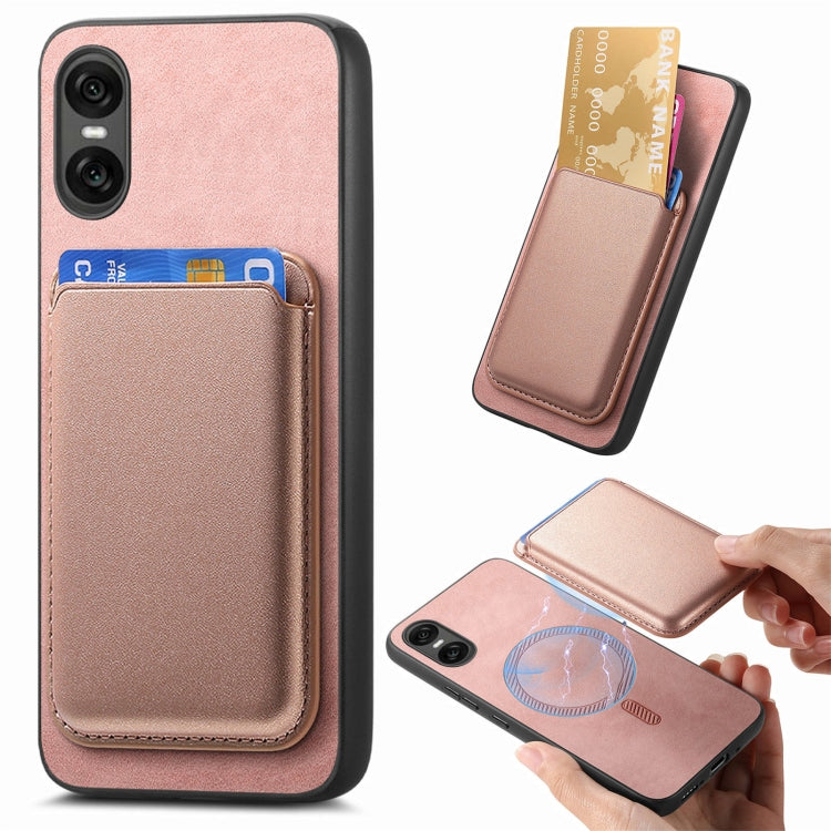 Retro Magsafe Card Bag PU Back Cover Phone Case