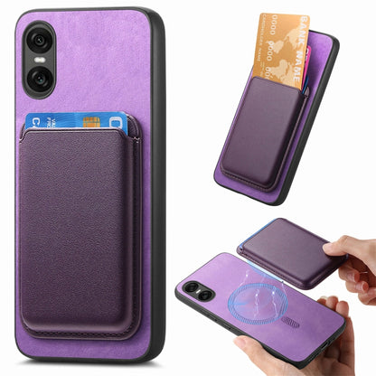Retro Magsafe Card Bag PU Back Cover Phone Case, For Sony Xperia 10 VI, For Sony Xperia 1 VI, For Sony Xperia 5 V
