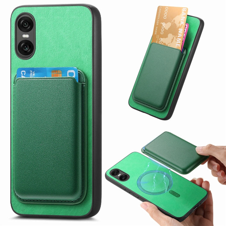 Retro Magsafe Card Bag PU Back Cover Phone Case, For Sony Xperia 10 VI, For Sony Xperia 1 VI, For Sony Xperia 5 V