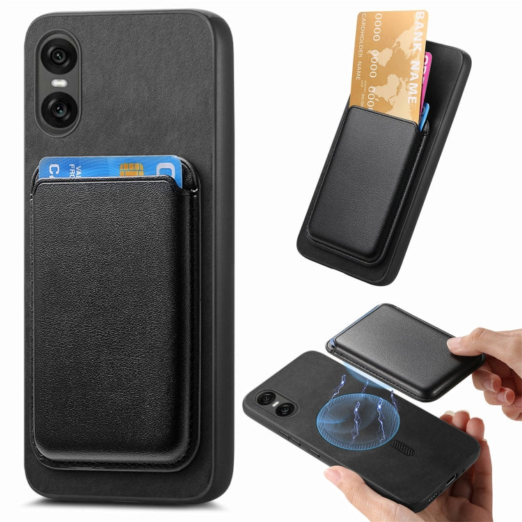 Retro Magsafe Card Bag PU Back Cover Phone Case