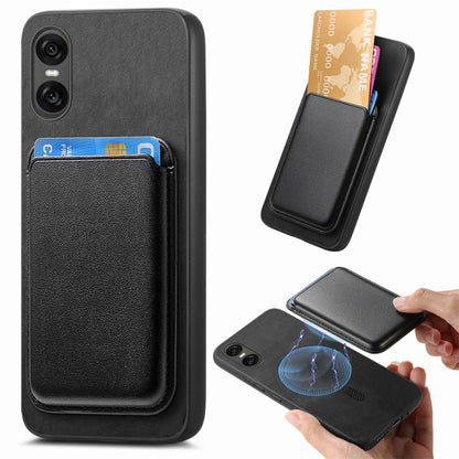 Retro Magsafe Card Bag PU Back Cover Phone Case