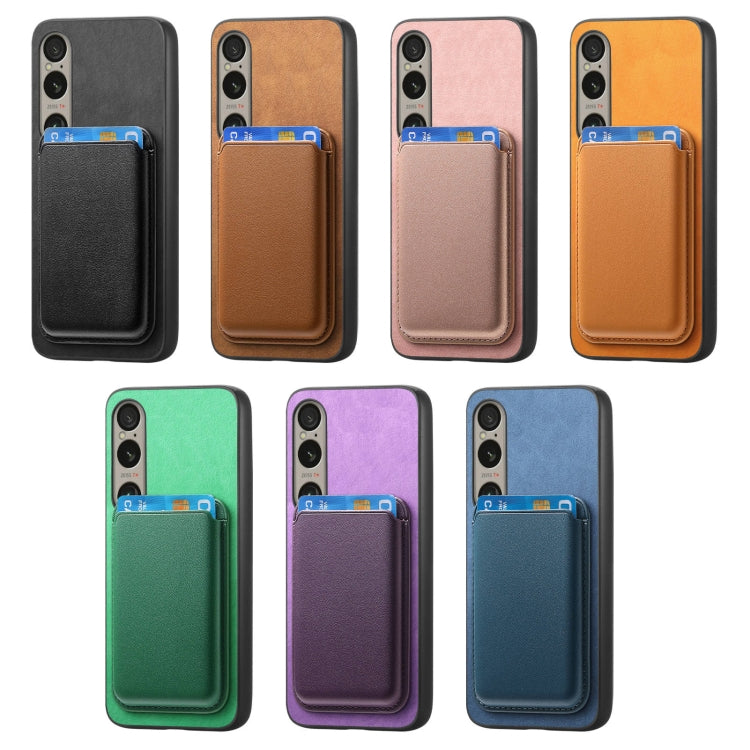 Retro Magsafe Card Bag PU Back Cover Phone Case