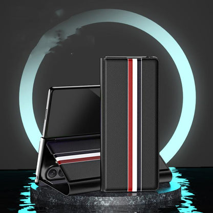 Litchi Texture PU Back Phone Case with Holder, For Samsung Galaxy Z Fold7 5G, For Samsung Galaxy Z Fold6 5G