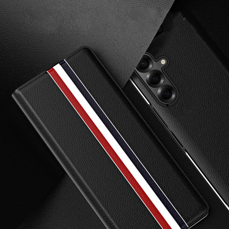 Litchi Texture PU Back Phone Case with Holder, For Samsung Galaxy Z Fold7 5G, For Samsung Galaxy Z Fold6 5G
