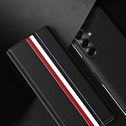Litchi Texture PU Back Phone Case with Holder, For Samsung Galaxy Z Fold7 5G, For Samsung Galaxy Z Fold6 5G