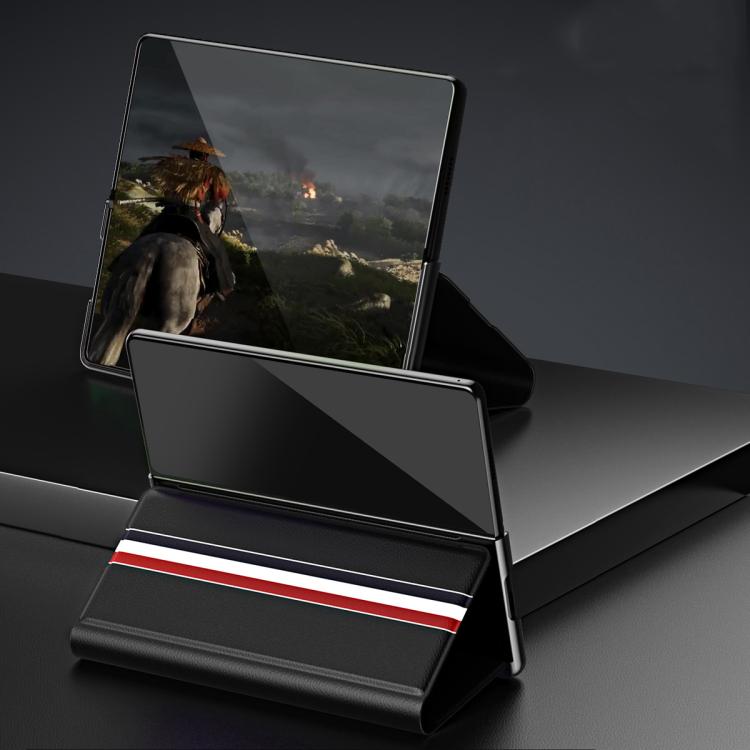 Litchi Texture PU Back Phone Case with Holder, For Samsung Galaxy Z Fold7 5G, For Samsung Galaxy Z Fold6 5G