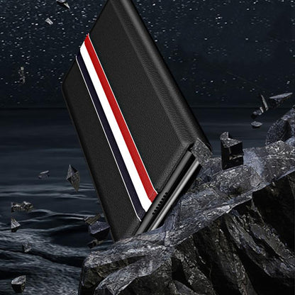 Litchi Texture PU Back Phone Case with Holder, For Samsung Galaxy Z Fold7 5G, For Samsung Galaxy Z Fold6 5G