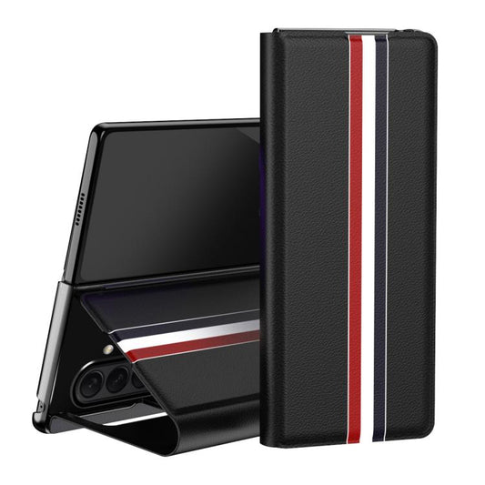 Litchi Texture PU Back Phone Case with Holder, For Galaxy Z Fold8 5G, For Galaxy Z Fold7 5G, For Galaxy Z Fold6 5G