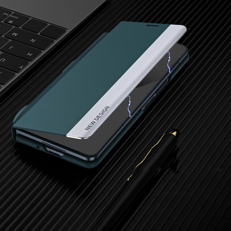 Side Electroplated Adsorption Leather Phone Case with Pen Slot