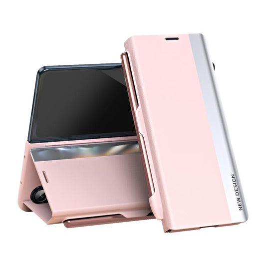 Side Electroplated Adsorption Leather Phone Case with Pen Slot, For Galaxy Z Fold8 5G, For Galaxy Z TriFold, For Galaxy Z Fold7 5G, For Galaxy Z Fold6 5G