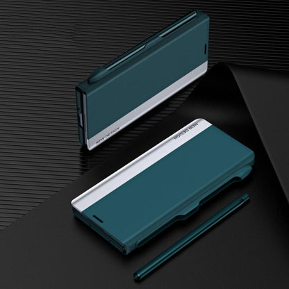Side Electroplated Adsorption Leather Phone Case with Pen Slot, For Galaxy Z Fold8 5G, For Galaxy Z TriFold, For Galaxy Z Fold7 5G, For Galaxy Z Fold6 5G