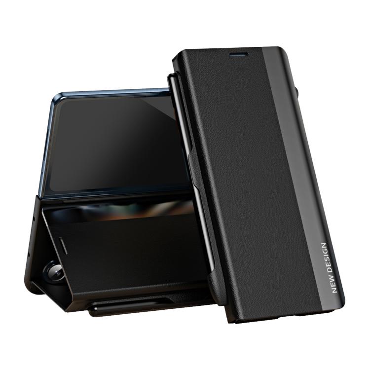Side Electroplated Adsorption Leather Phone Case with Pen Slot, For Galaxy Z Fold8 5G, For Galaxy Z TriFold, For Galaxy Z Fold7 5G, For Galaxy Z Fold6 5G