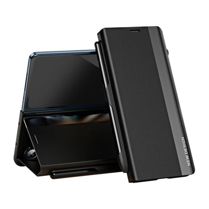 Side Electroplated Adsorption Leather Phone Case with Pen Slot, For Galaxy Z Fold8 5G, For Galaxy Z TriFold, For Galaxy Z Fold7 5G, For Galaxy Z Fold6 5G