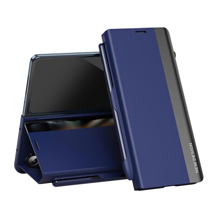 Side Electroplated Adsorption Leather Phone Case with Pen Slot, For Galaxy Z Fold8 5G, For Galaxy Z TriFold, For Galaxy Z Fold7 5G, For Galaxy Z Fold6 5G
