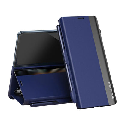 Side Electroplated Adsorption Leather Phone Case with Pen Slot, For Galaxy Z Fold8 5G, For Galaxy Z TriFold, For Galaxy Z Fold7 5G, For Galaxy Z Fold6 5G