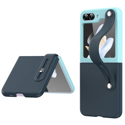 Wrist-strap Plain Leather Phone Case, For Samsung Galaxy Z Flip6 / Flip7 FE