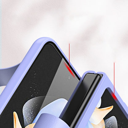 Hand Strap Plain Leather Phone Case, For Samsung Galaxy Z Flip6 / Flip7 FE