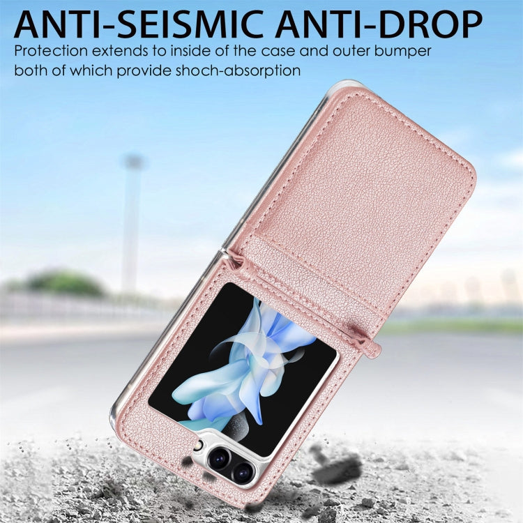Litchi Texture PU Card Fold Back Phone Case, For Samsung Galaxy Z Flip6 / Flip7 FE