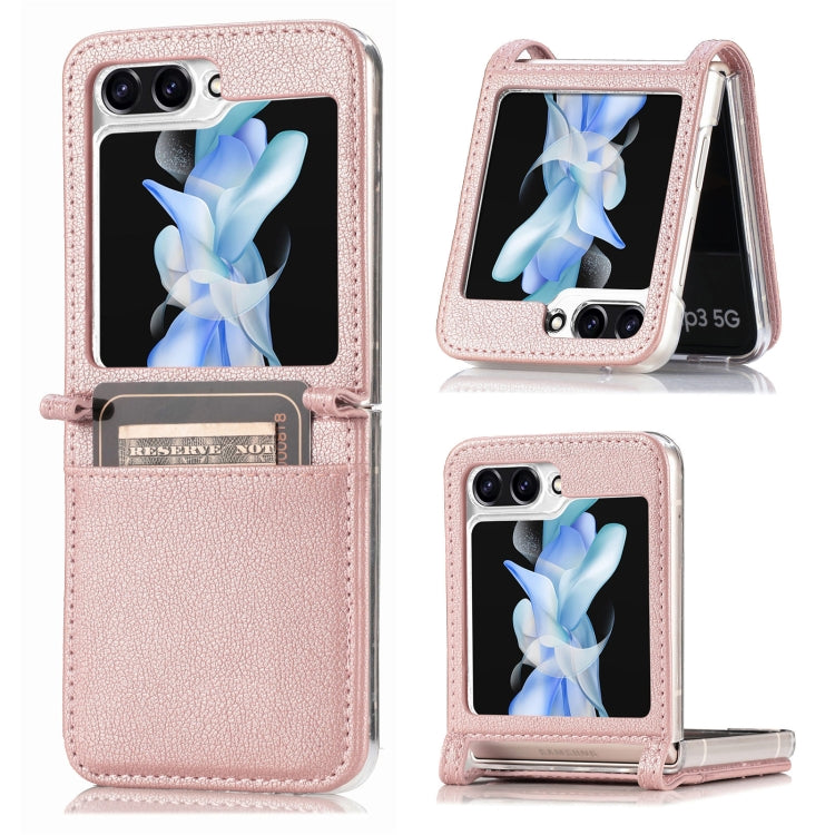 Litchi Texture PU Card Fold Back Phone Case, For Samsung Galaxy Z Flip6 / Flip7 FE