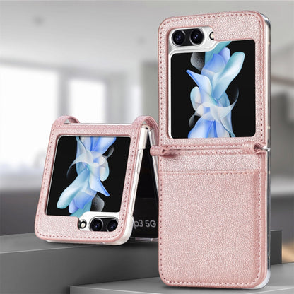Litchi Texture PU Card Fold Back Phone Case, For Samsung Galaxy Z Flip6 / Flip7 FE