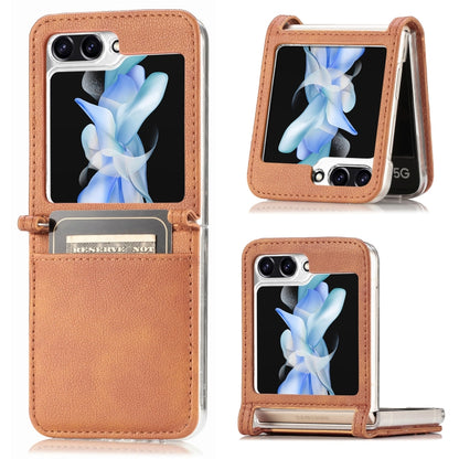 Litchi Texture PU Card Fold Back Phone Case, For Samsung Galaxy Z Flip6 / Flip7 FE